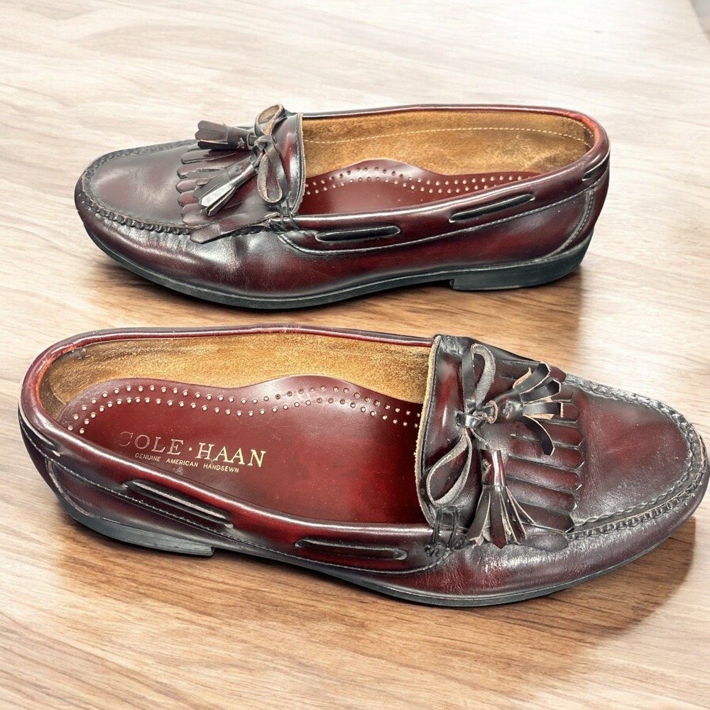 Cole Haan‎ Men's Size 11 D Shoes Red Leather Tassel Kiltie Moc Toe Loafers